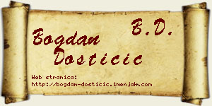 Bogdan Dostičić vizit kartica